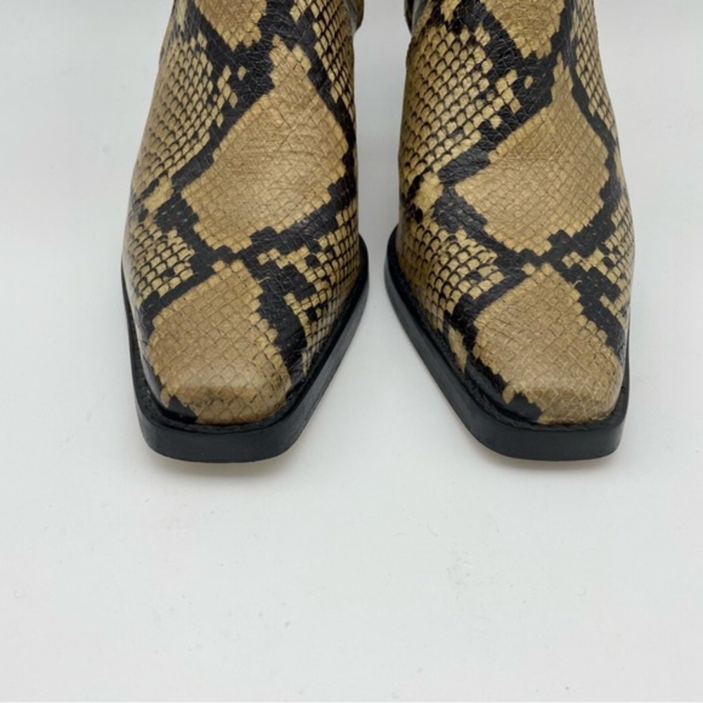 Zara Animal Print Snake Leather Block Heel Ankle Boots, Sz 9/40 - Picture 6 of 11